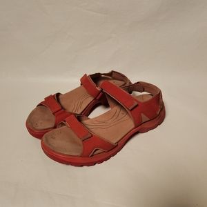 red ecco strappy Sandals Water Shoes Comfort US 10-10.5 EU 41 YAK Leather